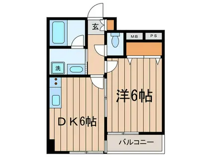 ライツエント広尾(1DK/6階)の間取り写真