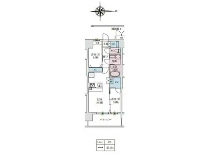 スプランディッドあびこ駅前(2LDK/4階)の間取り写真
