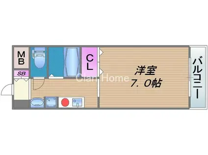 クレメントオクダ(1K/4階)の間取り写真