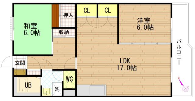 とぴあビル(2LDK/2階)の間取り写真