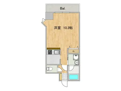 フェルテ高波(1K/6階)の間取り写真