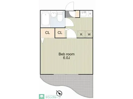 PAL COURT KURETAKE(1K/2階)の間取り写真