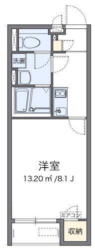 クレイノレインボー上竹 II(1K/2階)の間取り写真