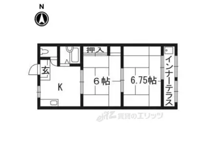 RIVER SIDE青山(2DK/2階)の間取り写真