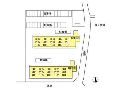 ハイツ飯泉 B棟(3LDK/2階)の間取り写真