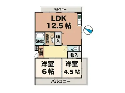 大沢マンション(2LDK/3階)の間取り写真
