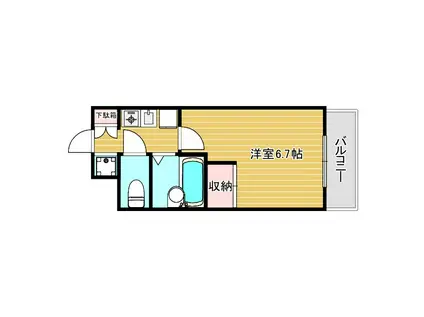 SS薬師谷(1K/3階)の間取り写真