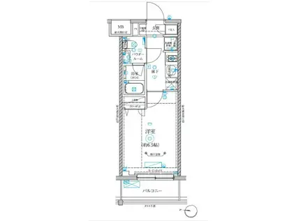 リルシア横濱東(1K/6階)の間取り写真