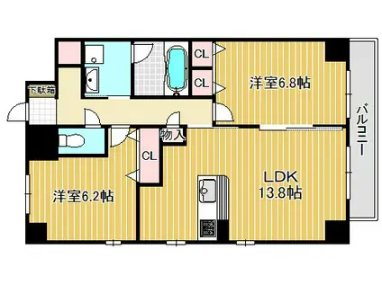 アミティエ守山(2LDK/6階)の間取り写真