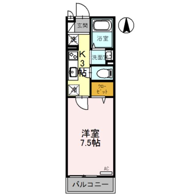 エミネンス西京極(1K/2階)の間取り写真