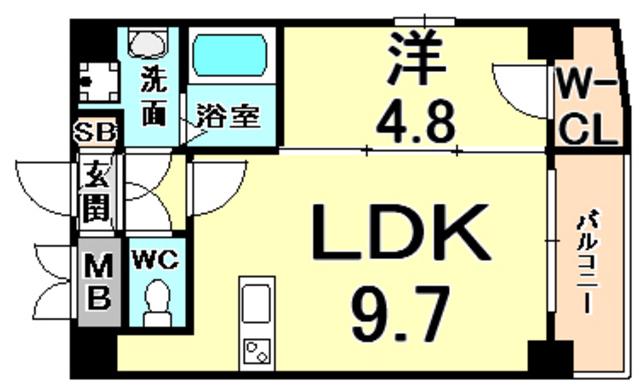 セレニテ甲子園II(1LDK/7階)の間取り写真