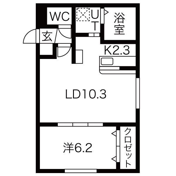 アイメゾン弐番館(1LDK/3階)の間取り写真