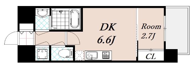 セレニテ東三国ミラク(1DK/15階)の間取り写真