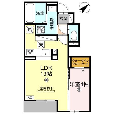 CASA LIBER(1LDK/1階)の間取り写真