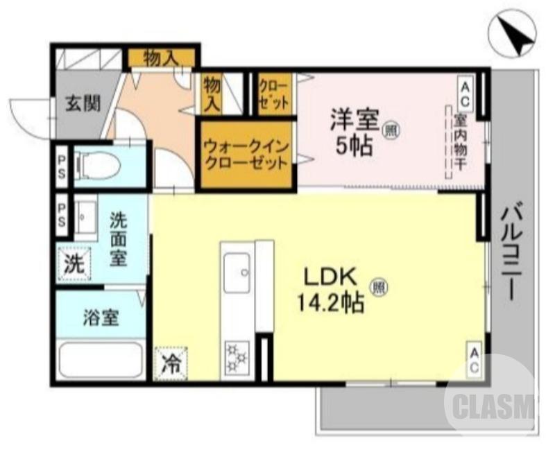 ディーレガシー中百舌鳥(1LDK/3階)の間取り写真