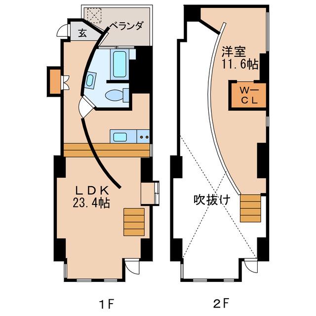 アークピュア モリロン(1LDK/8階)の間取り写真
