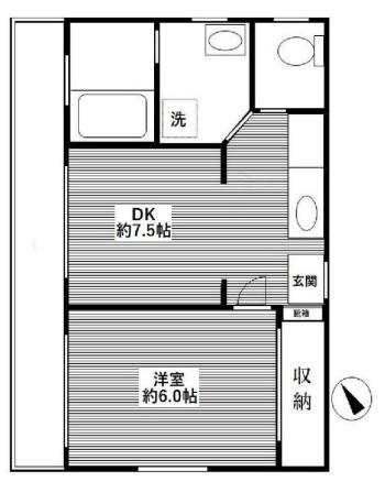 ダイアパレス三宿(1DK/1階)の間取り写真