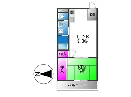 Mプラザ菱江(1LDK/4階)の間取り写真