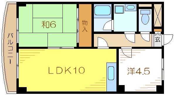 クオーレプロバンス篠崎(2LDK/7階)の間取り写真