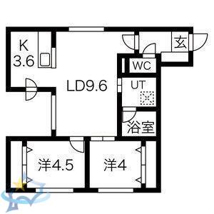 シティレジデンス啓明(2LDK/1階)の間取り写真