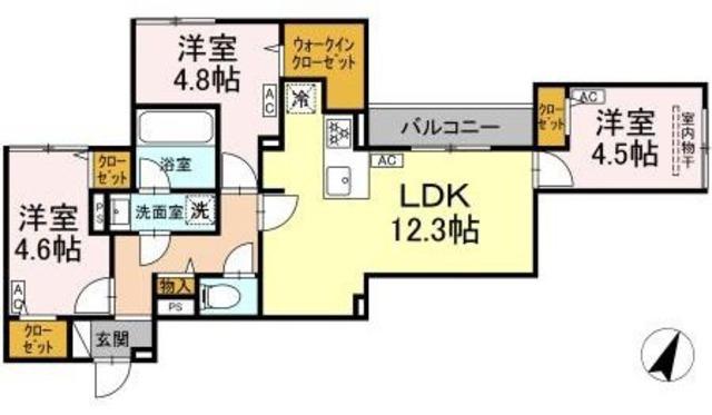 セレスティア上鷺宮II(3LDK/2階)の間取り写真