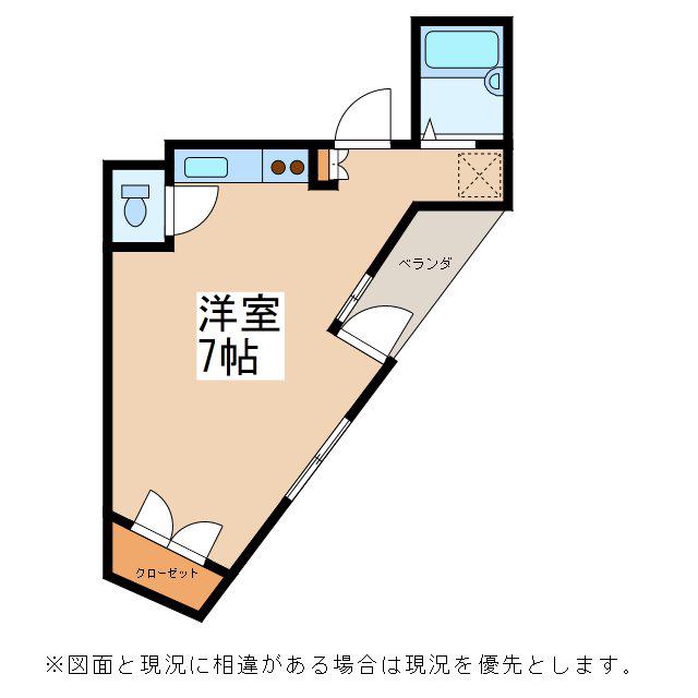 マルティ女鳥羽(ワンルーム/2階)の間取り写真