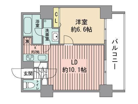 グランドタワー札幌(1LDK/30階)の間取り写真