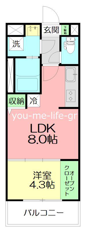 LIEBE WATANABE(1LDK/2階)の間取り写真