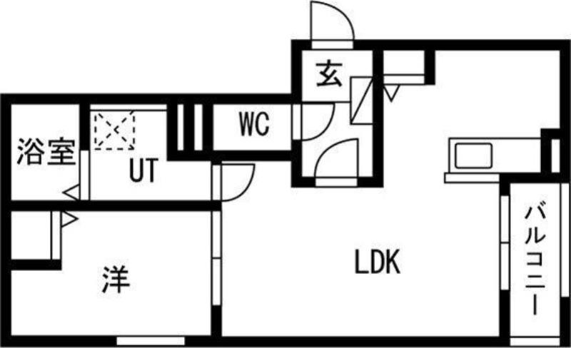 LA VITA COMODO SAPPORO ラ ヴィータ コーモド(1LDK/3階)の間取り写真