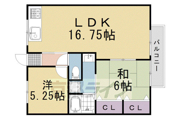 ファミーユ西条(2LDK/2階)の間取り写真