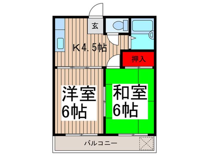 第一福寿ビル(2K/3階)の間取り写真