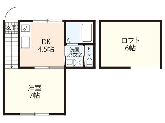 CASA COZY吉見園(1DK/2階)の間取り写真