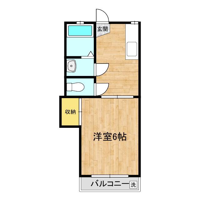 ハイツ栄連(1K/2階)の間取り写真