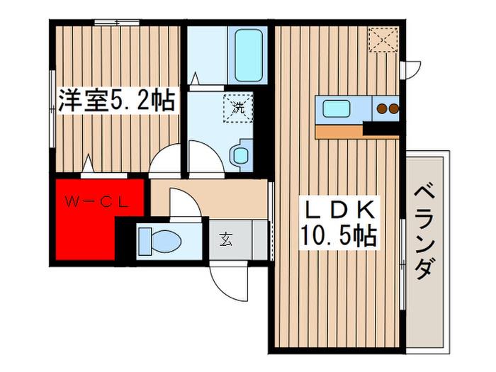 オリーブ(1LDK/2階)の間取り写真