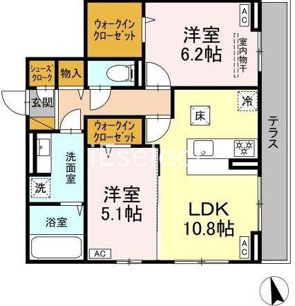 D-セアリス椿森(2LDK/1階)の間取り写真