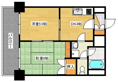 朝日プラザアムネット天満町(2DK/7階)の間取り写真