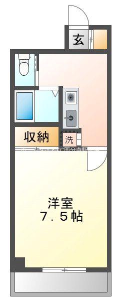 YAMADAビル(1K/2階)の間取り写真