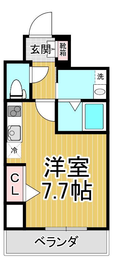 ONLYONEキセラタウンⅡ(ワンルーム/7階)の間取り写真