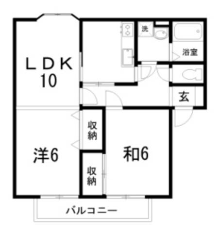 アムール(2LDK/2階)の間取り写真