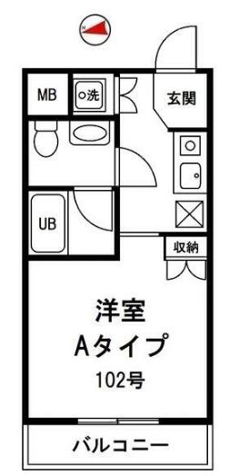 T・アプローズ(1K/1階)の間取り写真