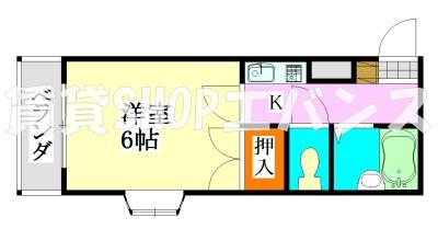 ジュネパレス津田沼第26(1K/1階)の間取り写真