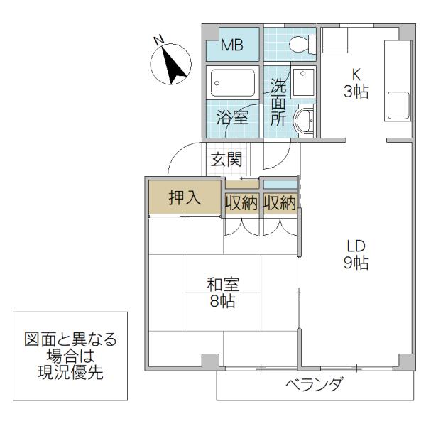ビューハイツ後藤 A棟(1LDK/1階)の間取り写真