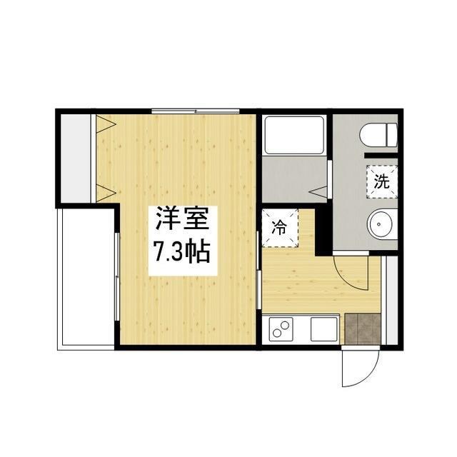 REVE南本庄(1K/2階)の間取り写真