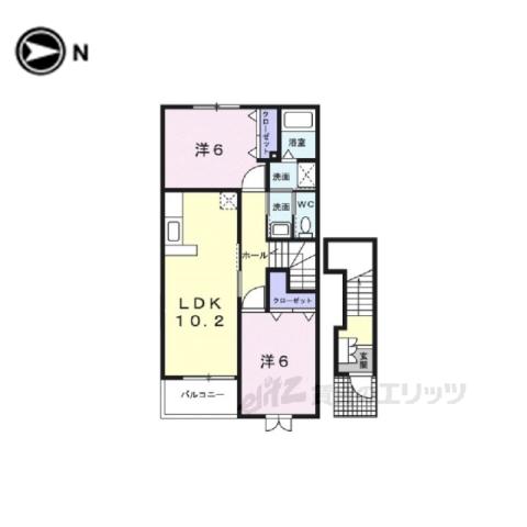 アニメート宝積(2LDK/2階)の間取り写真