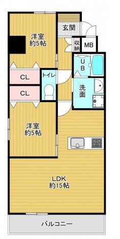 STUDIE小文字通(2LDK/3階)の間取り写真