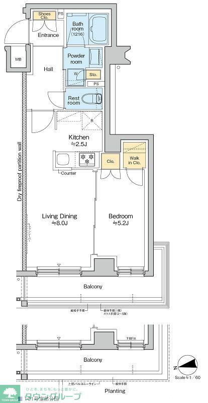 RESIDENCE KOENJI(1LDK/1階)の間取り写真