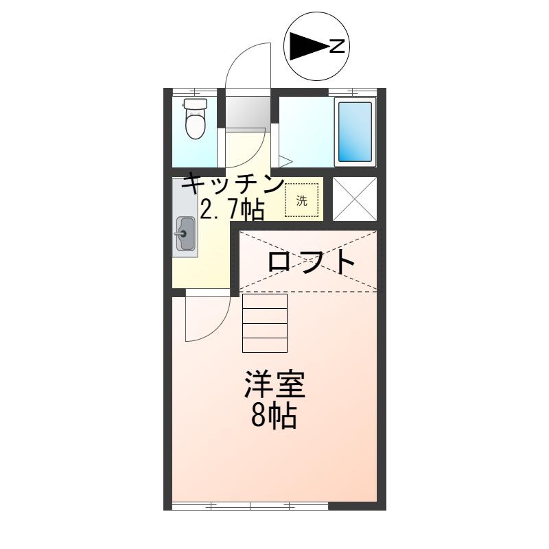 フラワーメイトANNEX(1K/1階)の間取り写真