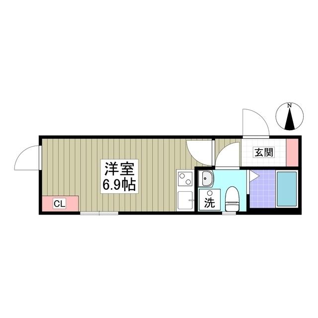CELESTE KOGANE(ワンルーム/2階)の間取り写真