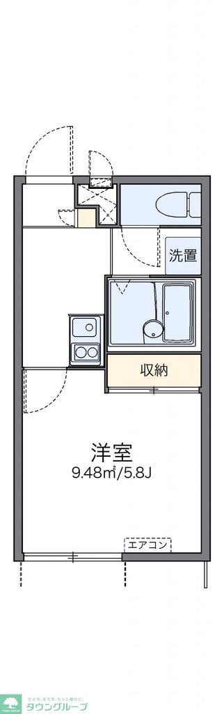 レオパレス南逆井(1K/1階)の間取り写真