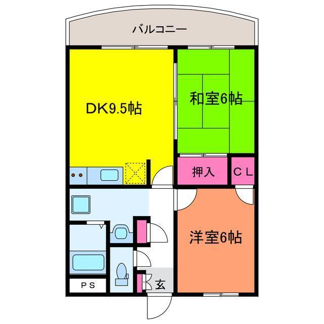 マ・メゾン(2DK/3階)の間取り写真